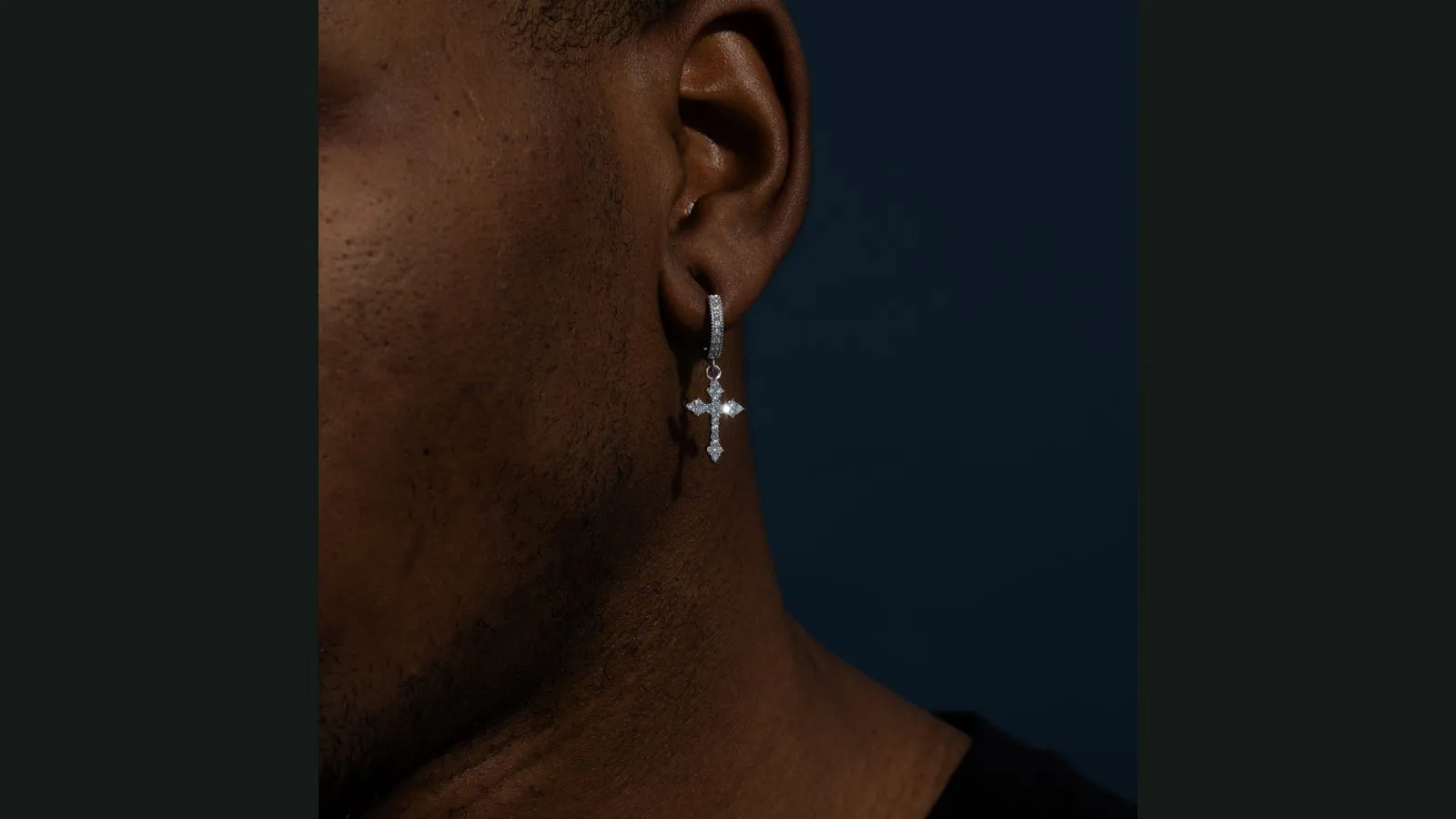 VVS1 0.64ct Cross Earrings - Moissanite & S925 product photography from IceClique