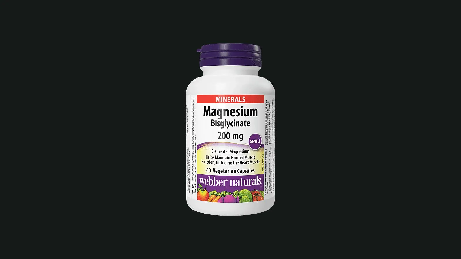 Webber Naturals Magnesium Bisglycinate 200 mg, 60 Capsules product photography from Webber Naturals